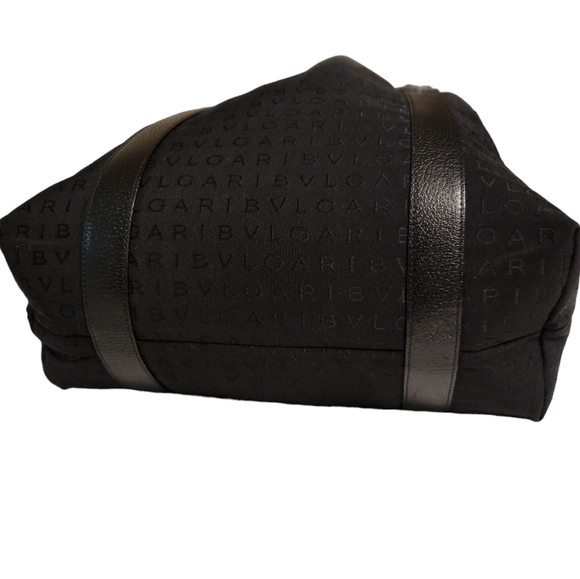 Authentic Bvlgari Canvas Monogram Tote with Leather Trim Black - Picture 2 of 14